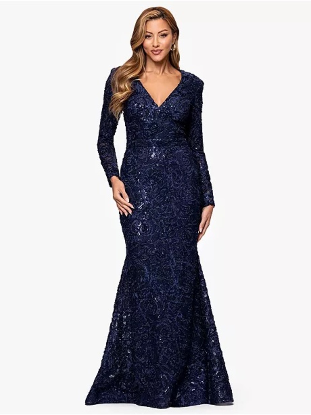 XSCAPE Women's V-Neck Long Sleeve Dress. Size 12 Women #558